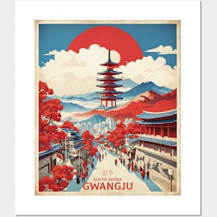 Gwangju South Korea Travel Tourism Retro Vintage Posters and Art